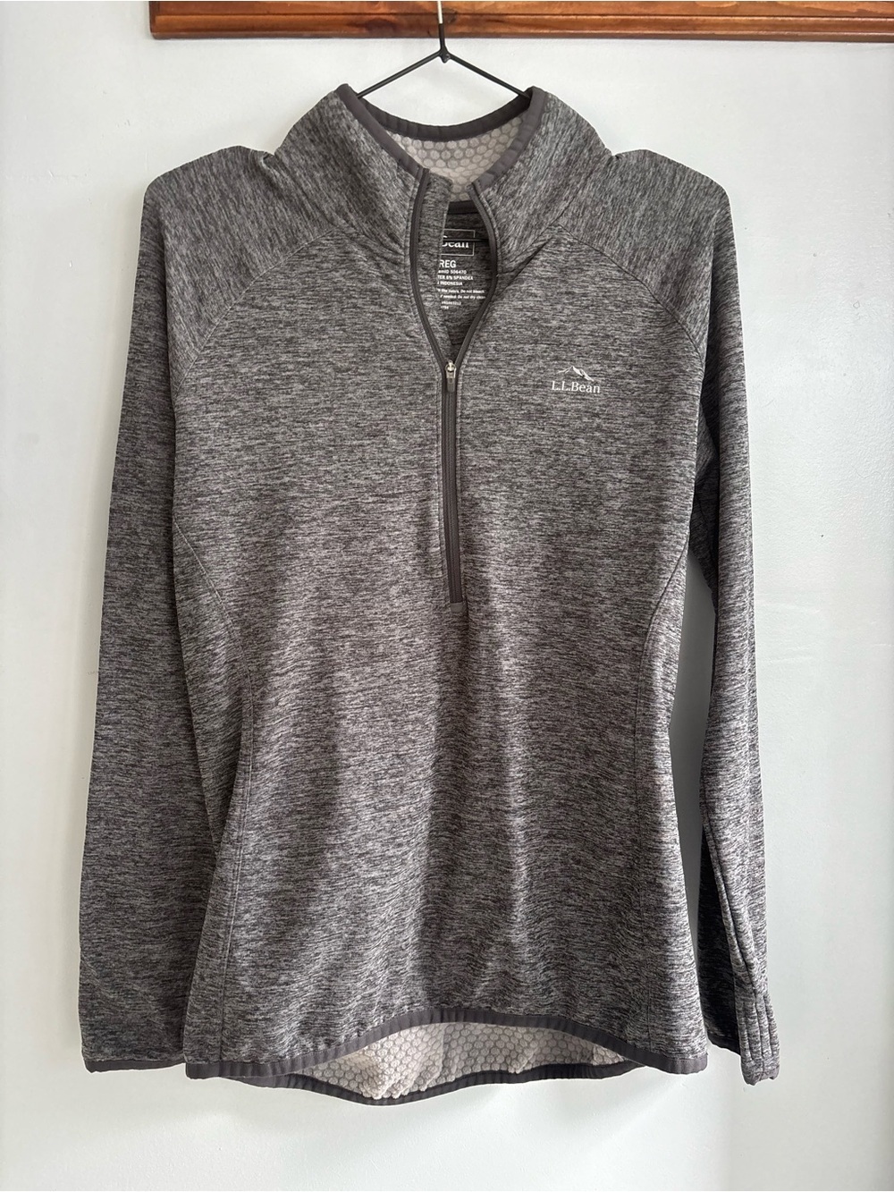 L.L. Bean Heather Gray Quarter-Zip Pullover Hoodie